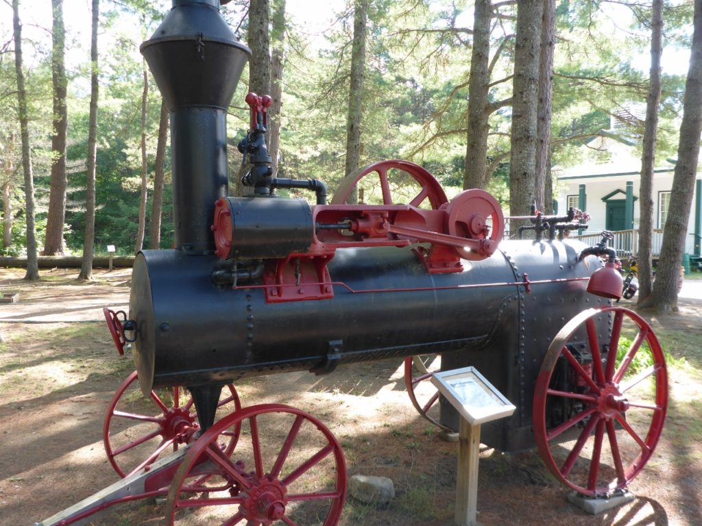 An old steam engine. This was moved around to power farming machines.
