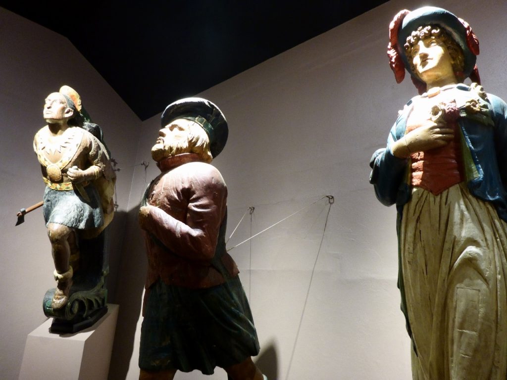 A museum of real figureheads. Most are over 200 years old.
