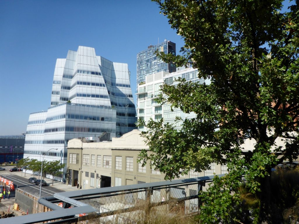 We hiked the High Line in Manhattan. The High Line is a 1.45-mile-long New York City linear park built in Manhattan on an elevated section of a disused New York Central Railroad spur called the West Side Line.