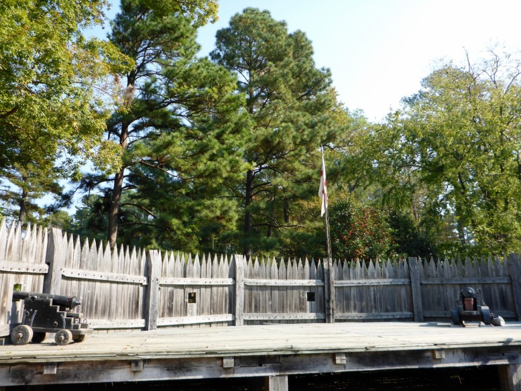 The recreated fort at Jamestown.